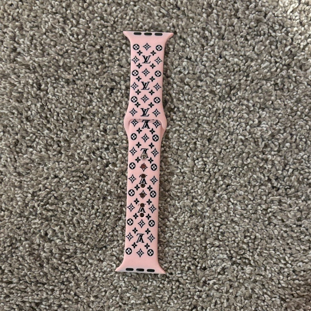 Pink Designer-Style Silicone Wristband for Smart Watches - Picture 1 of 1